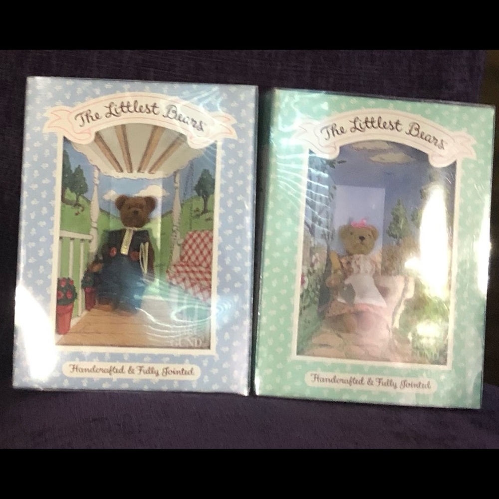 Vintage Gund  The Littlest Bears.Set of 2 In original boxes.Grandfather & Mother
